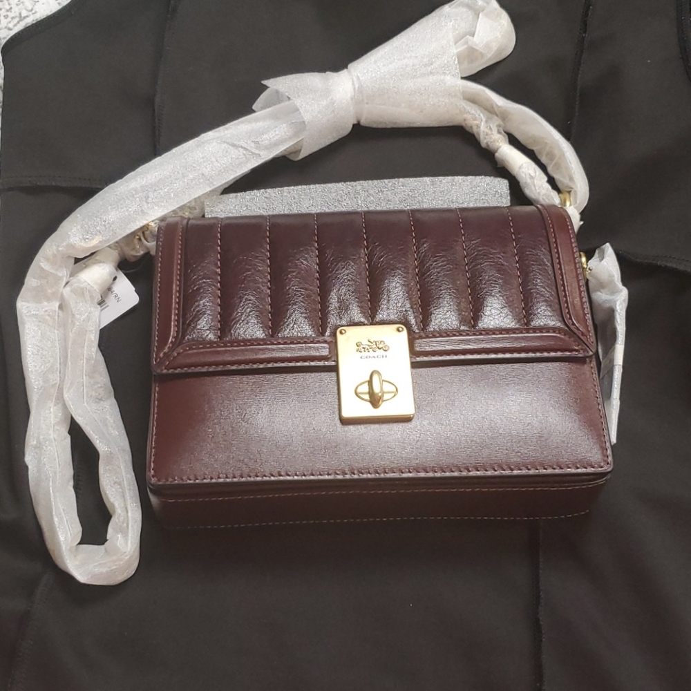 NWT Coach Cranberry Pocketbook gold